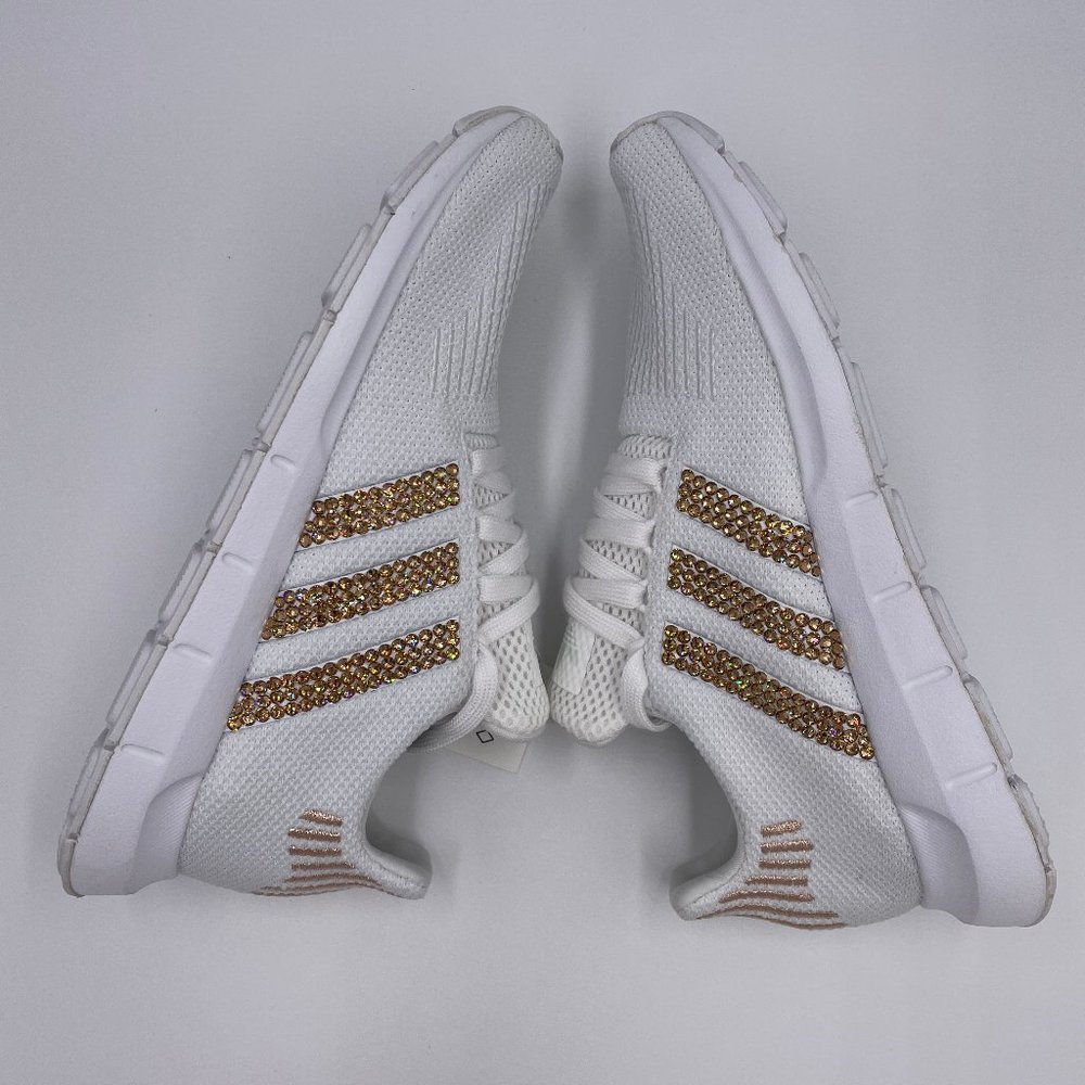 Swarovski Crystal Adidas Swift Run Womens Shoes - Picture 7 of 8